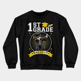 Dabbing Graduation Boys 1st Grade Nailed It Class Of 2024 Crewneck Sweatshirt